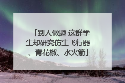 别人做题 这群学生却研究仿生飞行器、青花椒、水火箭